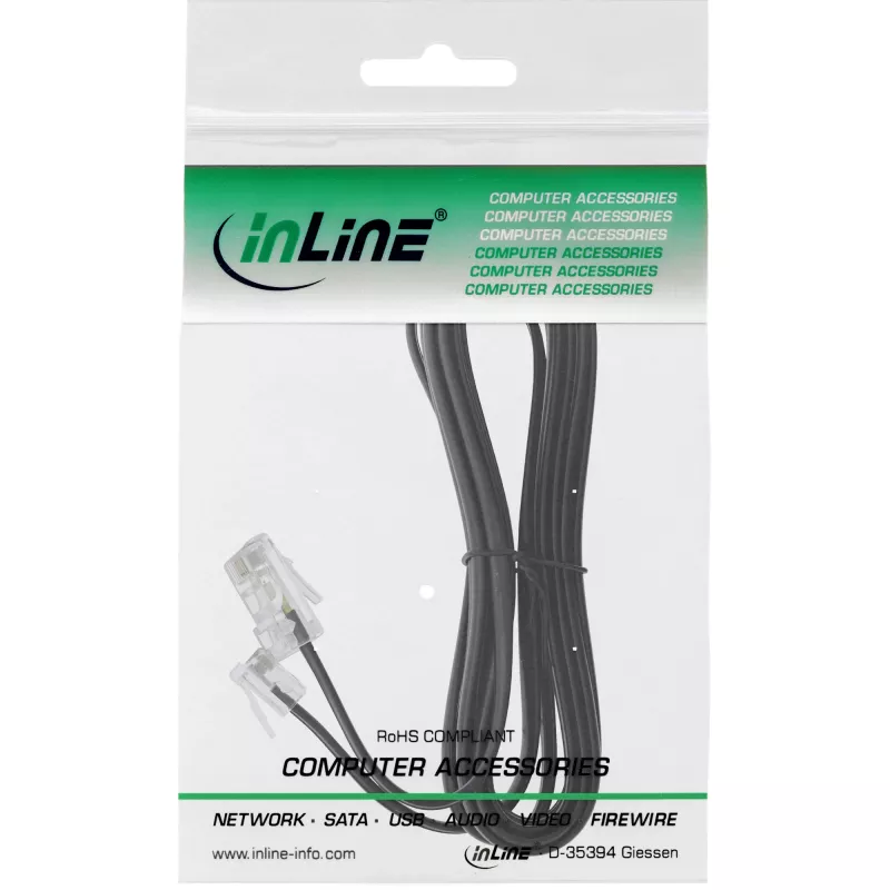 InLine modulinis kabelis RJ45 8P4C / RJ11 6P4C kištukas/kištukas 10 m