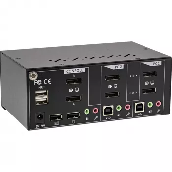 InLine 63642I KVM jungiklis, 2 prievadai, dviejų monitorių, DisplayPort 1.2, 4K, USB 2.0