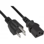 InLine 40 vnt. komplektas maitinimo kabelis USA kištukas / 3 kontaktų IEC C13