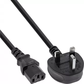 InLine 30 vnt. pakuotė Bulk-Pack maitinimo laidas Anglija kištukas / 3 kontaktų IEC C13 kištukas