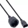 InLine maitinimo laidas, C14 į Schutzkontakt lizdą, juodas, 2 m