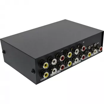 InLine AV jungiklis mechaninis 4 prievadų 3x RCA IN/OUT kompozitinis juodas