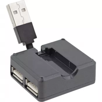 InLine USB 2.0 4 prievadų šakotuvas, USB-A kištukas į 4x USB-A lizdus, 4 cm laidas