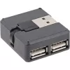 InLine USB 2.0 4 prievadų šakotuvas, USB-A kištukas į 4x USB-A lizdus, 4 cm laidas