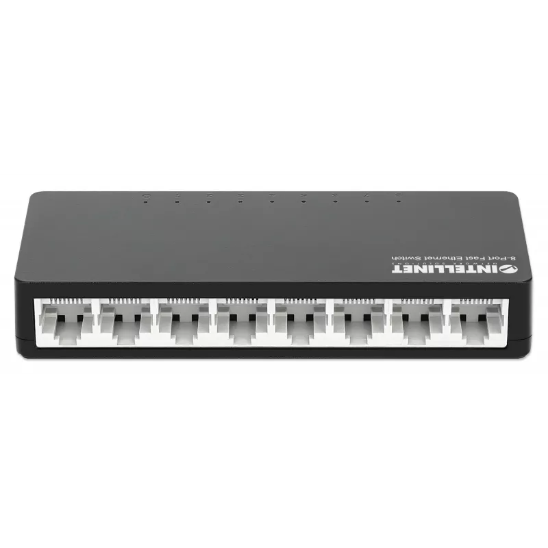 Intellinet 561730 8 prievadų Fast Ethernet komutatorius, stalinis, plastikinis, IEEE 802.3az (Energy Efficient Ethernet), juodas