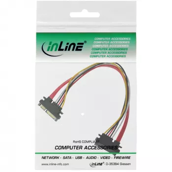 InLine SATA duomenų + maitinimo kabelis SATA 6Gb/s kištukas / lizdas 0,30 m