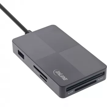 InLine 66772F kortelių skaitytuvas USB pilka
