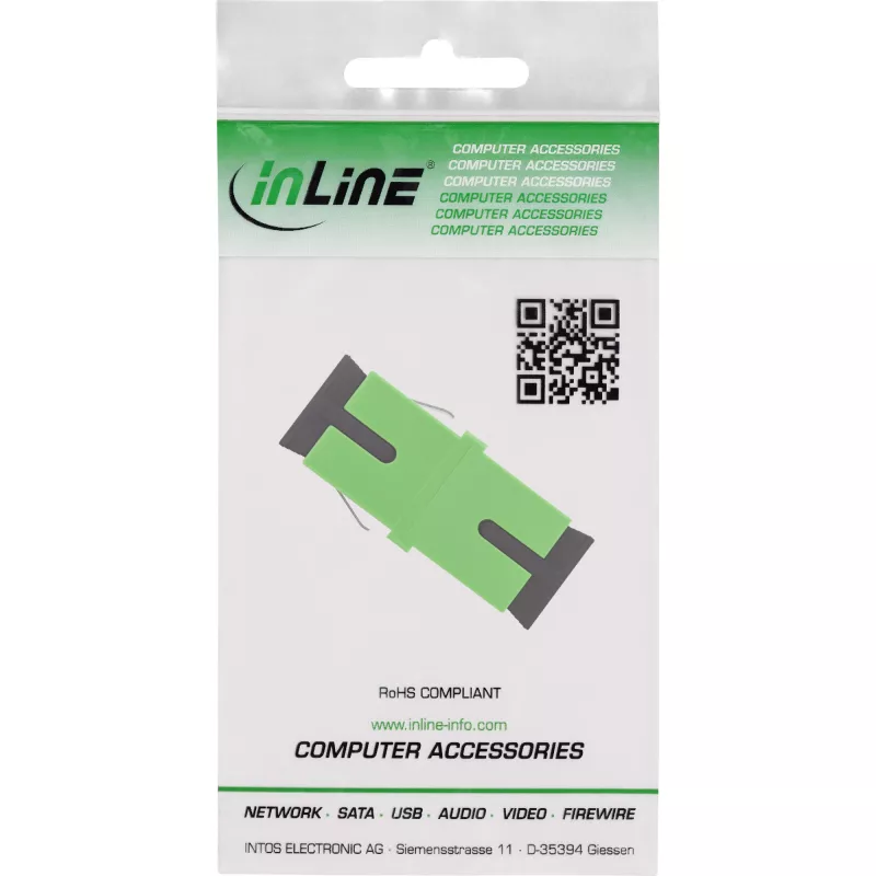 InLine 89992G šviesolaidinis adapteris SC/SC viensistemis SM žalias