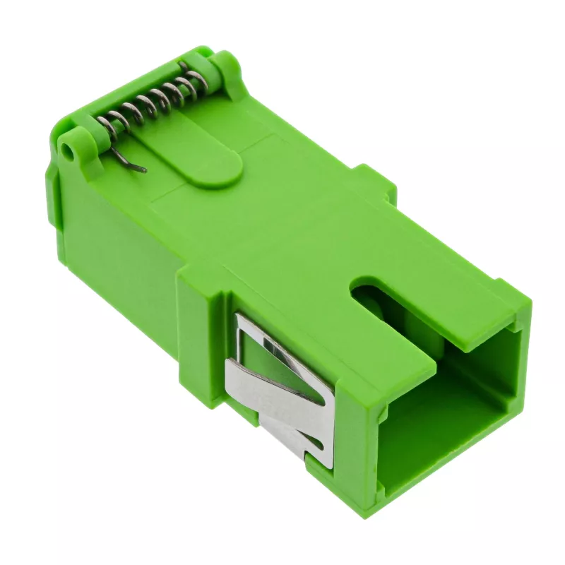InLine 89992F SC/SC vienmodis šviesolaidinis adapteris su apsauginiu dangteliu, žalias