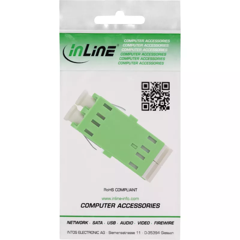 InLine® 89989P šviesolaidinis adapteris LC/LC SM žalias