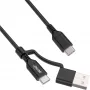 InLine 2-in-1 USB-C laidas su USB-A adapteriu, USB 2.0, 100W, TPE, juodas, 2m