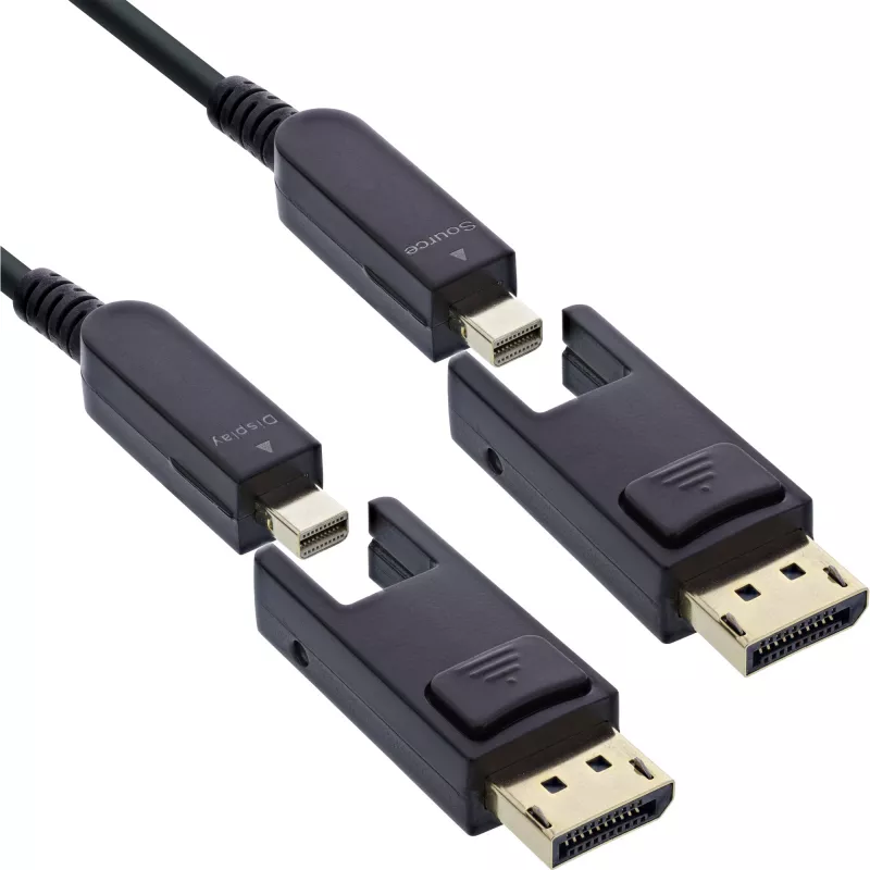 InLine 17240O DisplayPort aktyvus optinis kabelis 40 m Mini DisplayPort / DisplayPort juodas