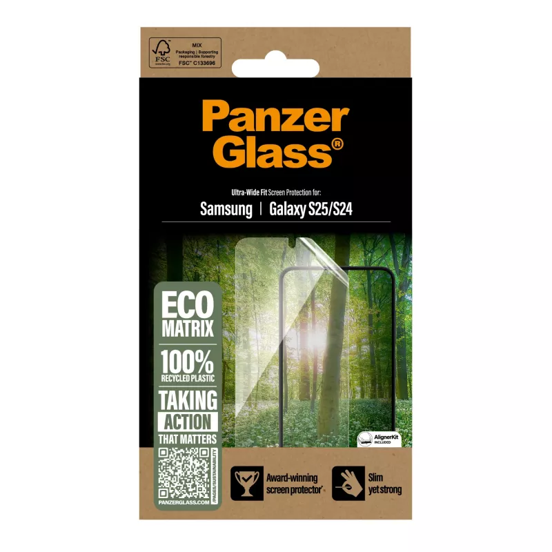 PanzerGlass® ECO MATRIX apsauginis stiklas Samsung Galaxy S25 | S24 | Ultra-Wide Fit
