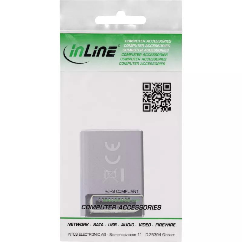 InLine 17291G lyties keitiklis DisplayPort pilka, juoda