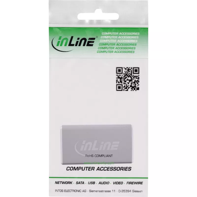 DisplayPort lyties keitiklis InLine 17291A pilkas, auksuotas