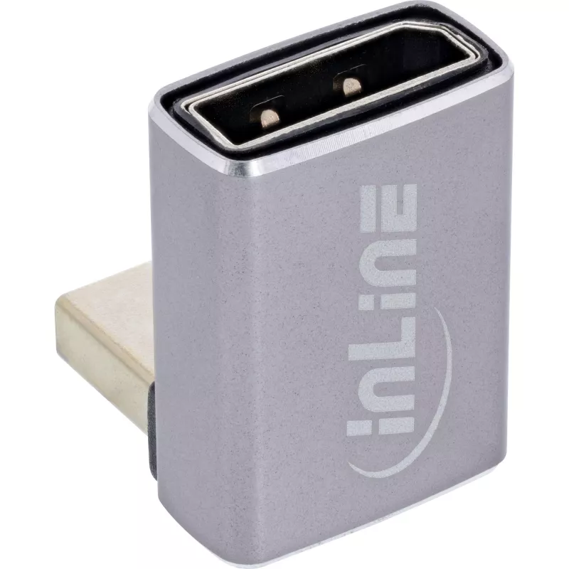 InLine 17291F DisplayPort 1.4 adapteris, kištukas/lizdas, 90 laipsnių žemyn, 8K