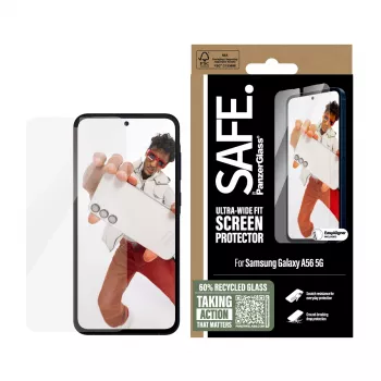 PanzerGlass SAFE. by ® Ekrano apsauga Samsung Galaxy A56 5G | Ultra-Wide Fit su EasyAligner
