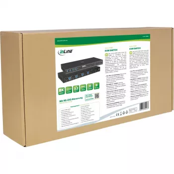 InLine 57885D KVM jungiklis 4 prievadų HDMI 2.1 8K, montavimas į stelažą, juodas