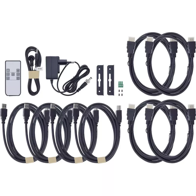 InLine 57885D KVM jungiklis 4 prievadų HDMI 2.1 8K, montavimas į stelažą, juodas