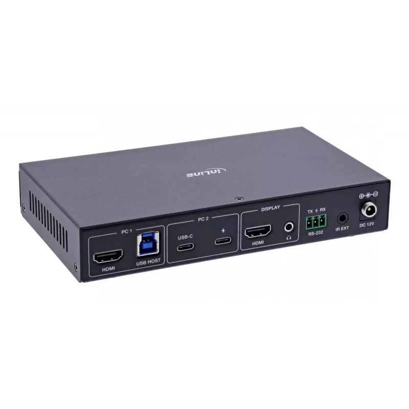 InLine 57885E KVM jungiklis montavimui į stelažą, juodos spalvos