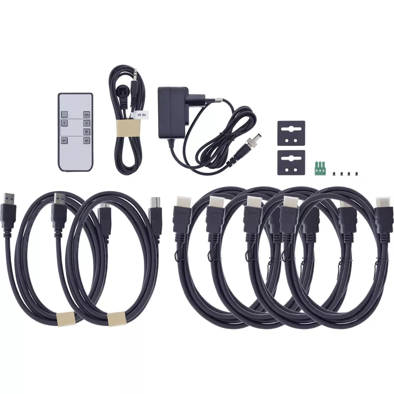 InLine 57885H KVM perjungiklis, 2 kanalų, HDMI, dviejų monitorių, 8K60Hz, USB šakotuvas, juodas