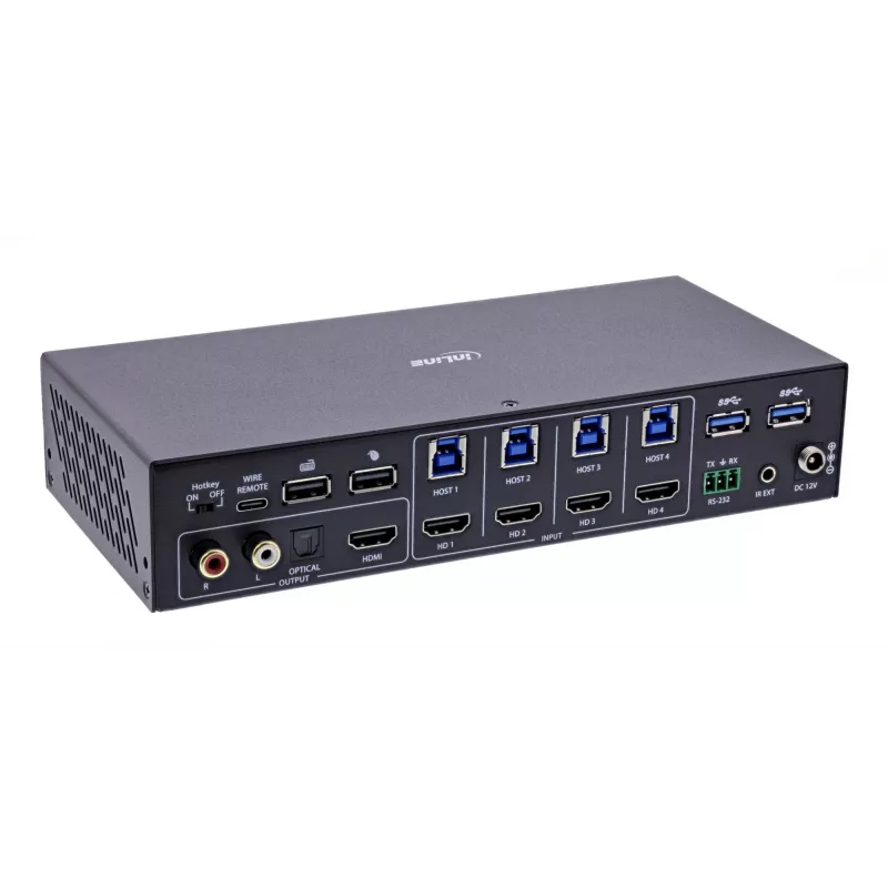 InLine 57885I KVM jungiklis stelažiniam montavimui, juodas