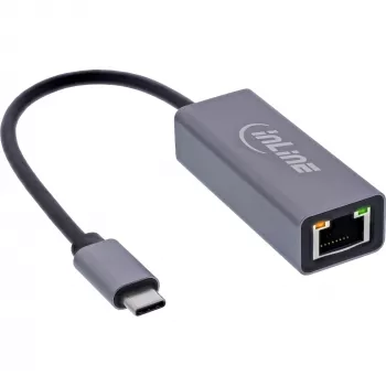 InLine 33380Q USB-C į RJ45 eterneto adapteris 1 Gbit/s pilkas