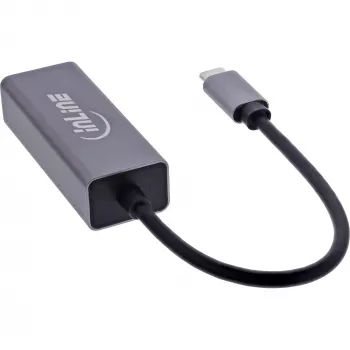 InLine 33380Q USB-C į RJ45 eterneto adapteris 1 Gbit/s pilkas