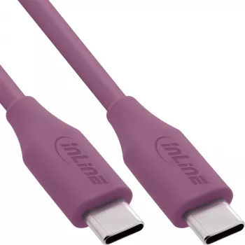 USB-C kabelis InLine 35891P 1 m violetinis USB 2.0 0.48 Gbit/s