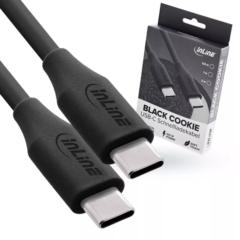 InLine 35891 USB laidas USB 2.0 1 m USB-C juodas