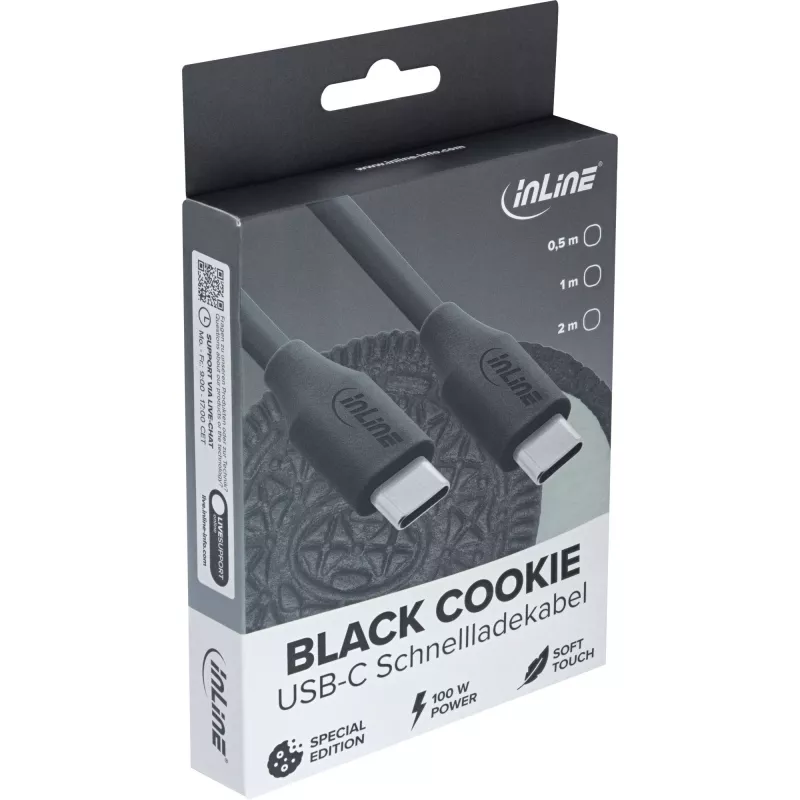 InLine 35891 USB laidas USB 2.0 1 m USB-C juodas