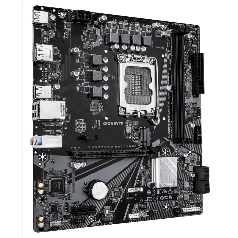 Motininė plokštė GIGABYTE H610M D3W LGA1700, skirta 12–14 kartos Intel procesoriams, DDR5 iki 5600 MHz, 128 GB, PCIe 3.0 M.2, 1GbE