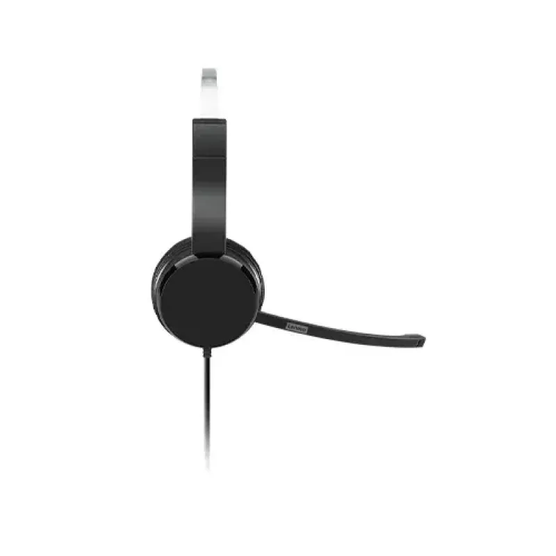 Lenovo 100 Mono ausinės su mikrafonu, laidinės, antgalvinės, USB-A, juodos