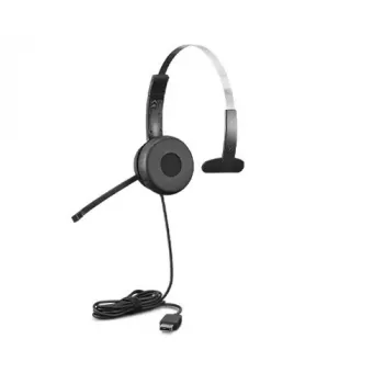 Lenovo 100 Mono ausinės su mikrafonu, laidinės, antgalvinės, USB-A, juodos