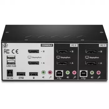 KVM jungiklis Trendnet TK-240DP, 2 prievadai, dviejų monitorių, DisplayPort, 4K UHD, juodas