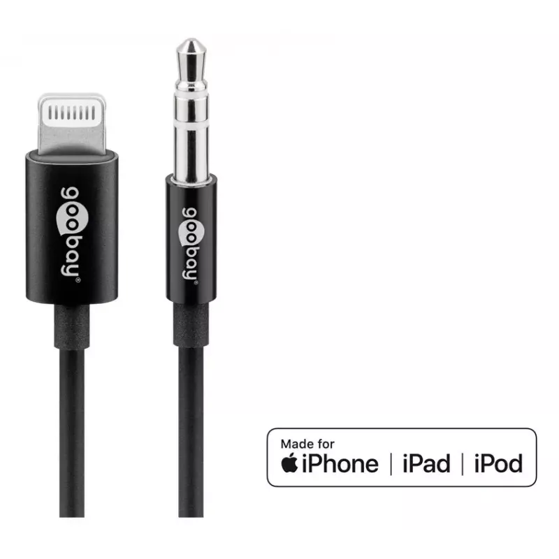 Garso jungiamasis kabelis Goobay Apple Lightning 3.5 mm 1 m juodas