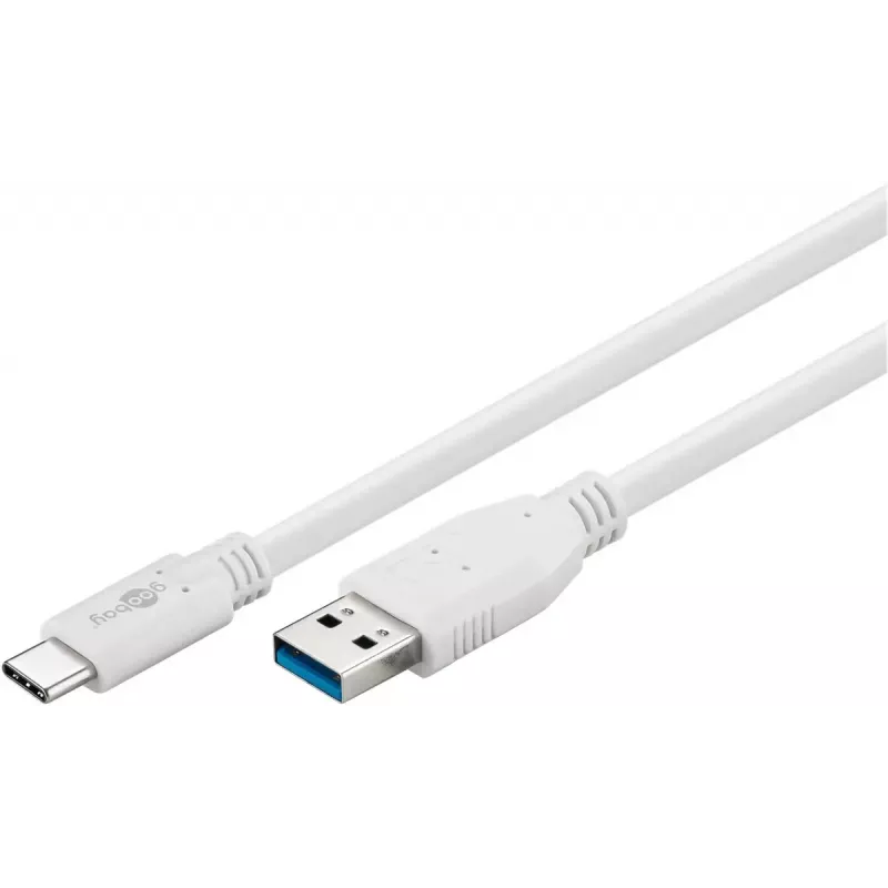 USB laidas Goobay 67188 USB 3.2 Gen 1 1 m USB-C USB-A baltas