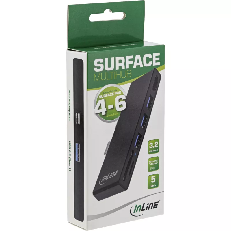 InLine MultiHub USB-C dokų adapteris, skirtas Surface Pro 4/5/6