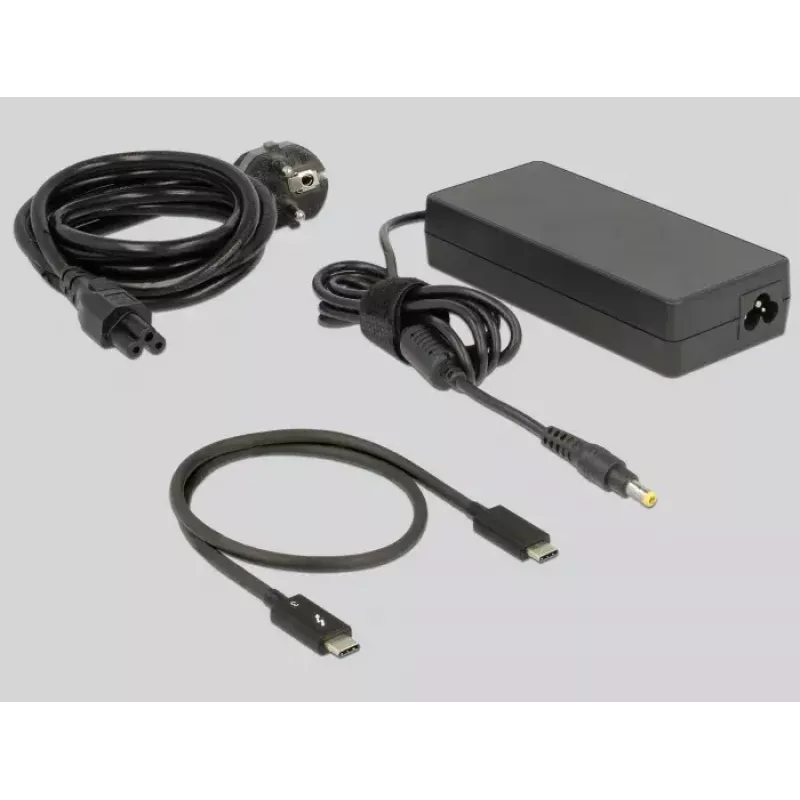 DeLOCK 87725 Thunderbolt 3 dokų stotelė nešiojamam kompiuteriui, juoda/sidabrinė