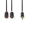 Garso kabelis Nedis CABW22200AT20 2m 3.5mm 2 x RCA antracitinis