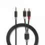 Garso kabelis Nedis CABW22200AT20 2m 3.5mm 2 x RCA antracitinis