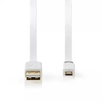 USB laidas Nedis CCBW60500WT10 1 m USB 2.0 A – Micro-USB B baltas