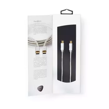 USB C laidas Nedis CCTB60700AL20 2 m aliuminio spalvos USB 2.0