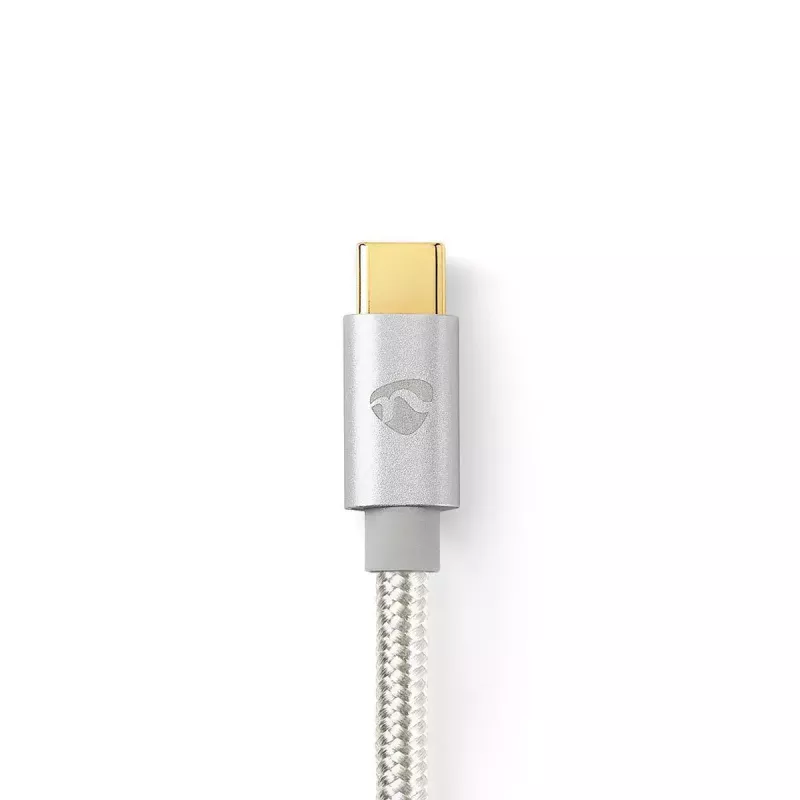USB C laidas Nedis CCTB60700AL20 2 m aliuminio spalvos USB 2.0
