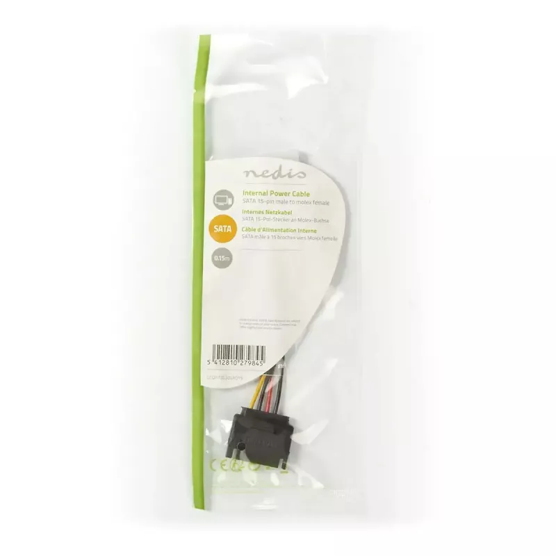 Nedis CCGP73520VA015 vidinis maitinimo laidas 0,15 m 2 x SATA 15 kaiščių Molex 4 kaiščių