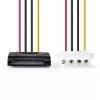 Nedis CCGP73520VA015 vidinis maitinimo laidas 0,15 m 2 x SATA 15 kaiščių Molex 4 kaiščių