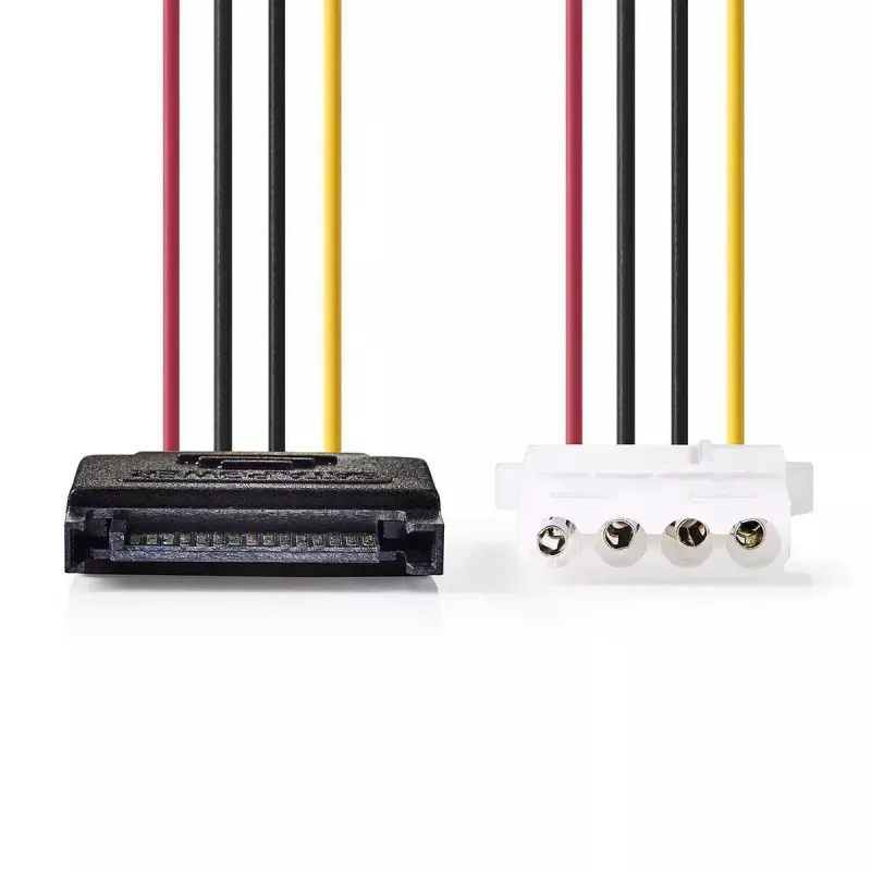 Nedis CCGP73520VA015 vidinis maitinimo laidas 0,15 m 2 x SATA 15 kaiščių Molex 4 kaiščių