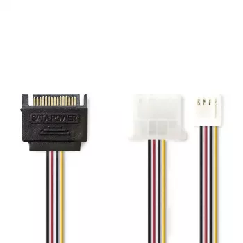 Nedis CCGP73550VA015 vidinis maitinimo kabelis 0,15 m SATA 15-pin kištukas