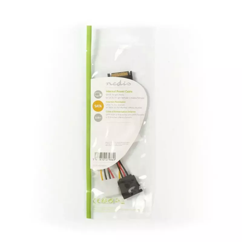Nedis CCGP73555VA015 vidinis maitinimo kabelis 0.15 m SATA 15 kontaktų Molex