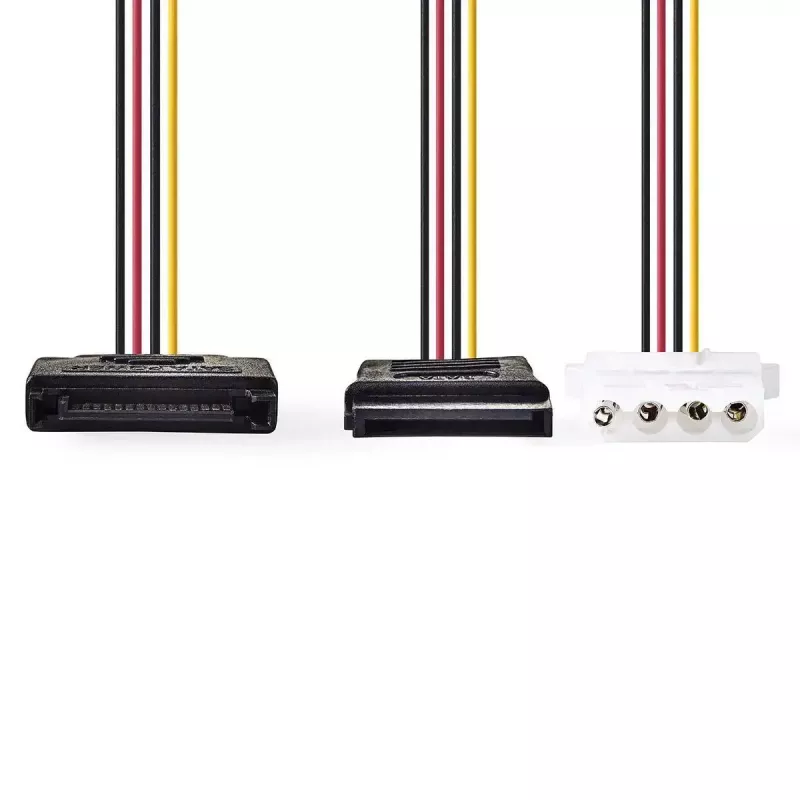 Nedis CCGP73555VA015 vidinis maitinimo kabelis 0.15 m SATA 15 kontaktų Molex